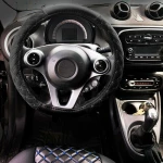Auto Gs Elegant D Κάλυμμα Τιμονιού Αυτοκινήτου με Μαύρη Ραφή Medium Μαύρο 38cm