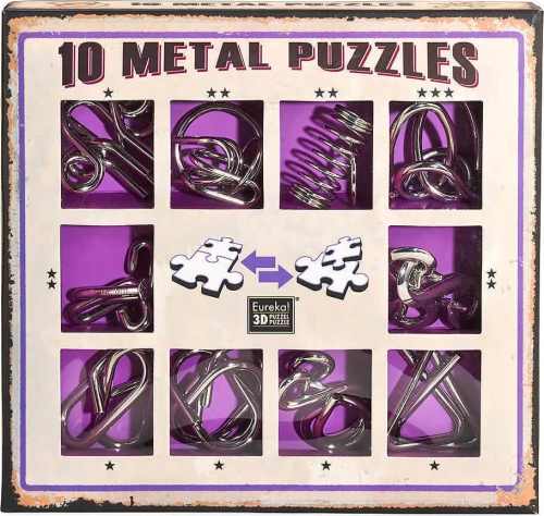 10 Metal Puzzles Purple Set