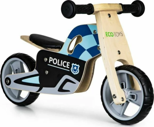 Ecotoys Ξύλινο Ποδήλατο Ισορροπίας Μοτοσυκλέτα Αστυνομίας