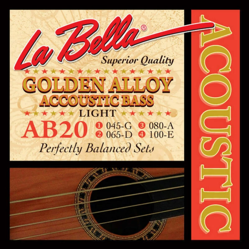 La Bella Golden Alloy Acoustic Bass Light 45-100