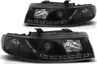 Μπροστινά Φανάρια Set Για Seat Leon 1M 99-04 DRL Μαύρα H1/H1 Sonar