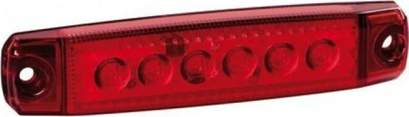Lampa Φως Όγκου 6 LED 12/24V 9.6cm - Κόκκινο