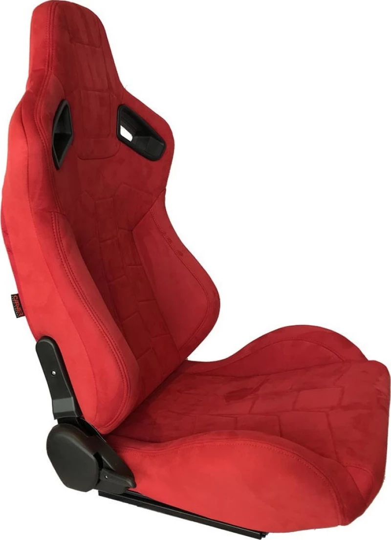 Auto Gs Καθίσματα Bucket R8 Suede Alcantara Κόκκινο Σετ 2τμχ