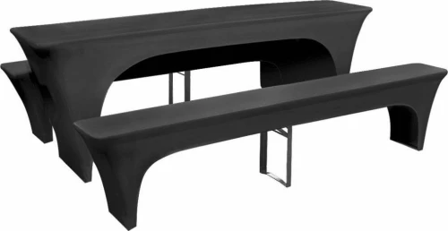 vidaXL Ελαστικό Κάλυμμα Τραπεζιού Μαύρο 220x80cm (3τμχ)