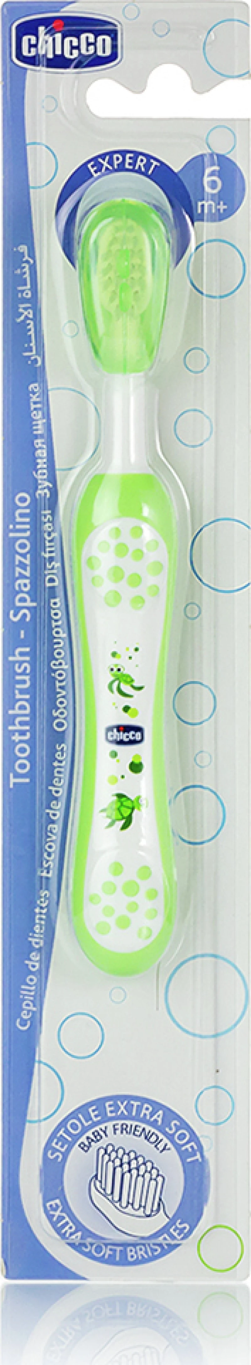 Chicco Οδοντόβουρτσα Πράσινη 6+ Χελωνάκια Soft