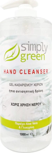 Simply Green Gel Καθαρισμού Χεριών 1000ml