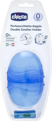 Chicco Διπλή Θήκη Πιπίλας Μπλε