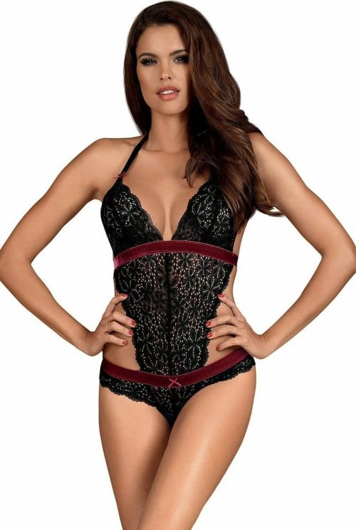 Obsessive Rossita Sensual Lacy Teddy Black