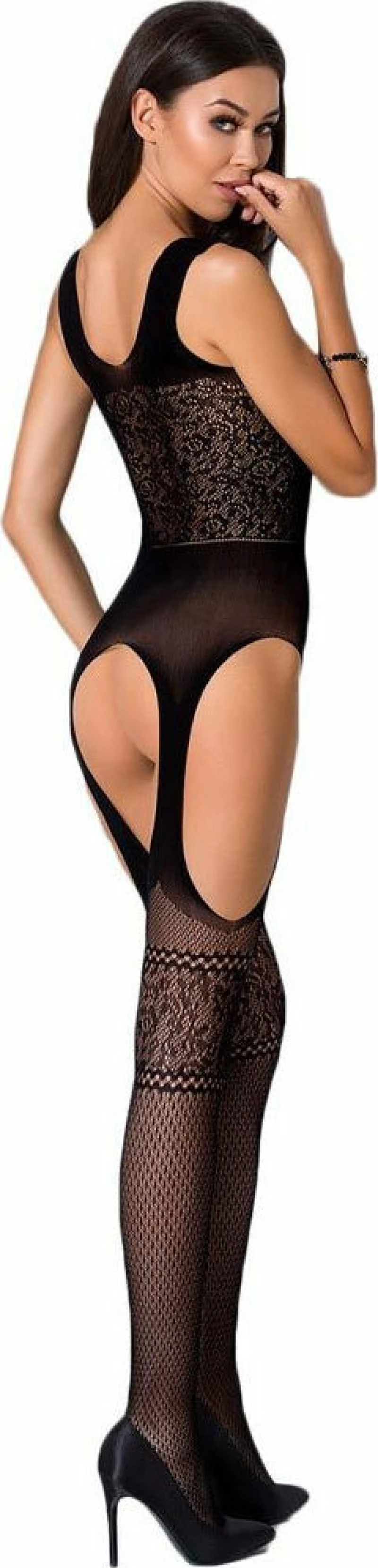 Δαντελωτό Ολόσωμο Καλσόν Passion BS061 Black