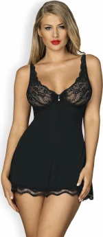 Obsessive Luvae Elegant Babydoll & Thong Black