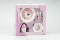 Interbaby Παιδικό Σερβίτσιο Φαγητού Lama Pink