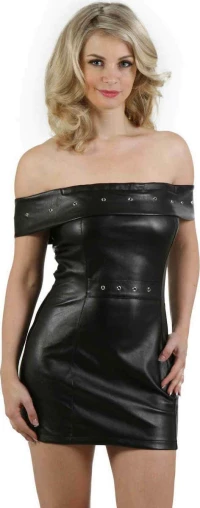 Silky Cat Short Dress - Black
