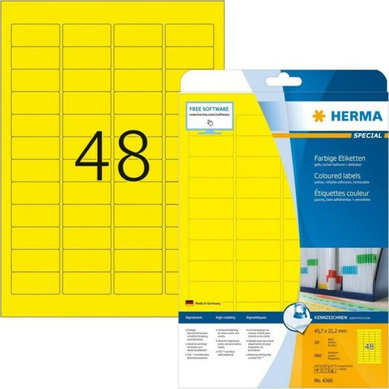 Herma Αυτοκόλλητες Ετικέτες Α4 Labels 45.7x21.2mm
