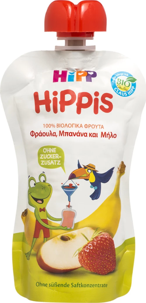 Hipp Hippis Φράουλα, Μπανάνα & Μήλο 100gr