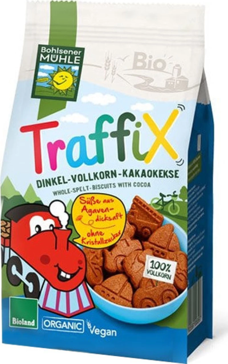 Bohlsener Mühle Μπισκότα Traffix με Αλεύρι Ντίνκελ & Κακάο 125gr