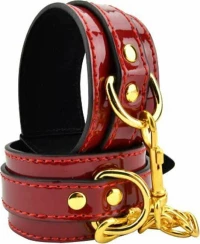 Loving Joy Leather Wrist Cuffs Red