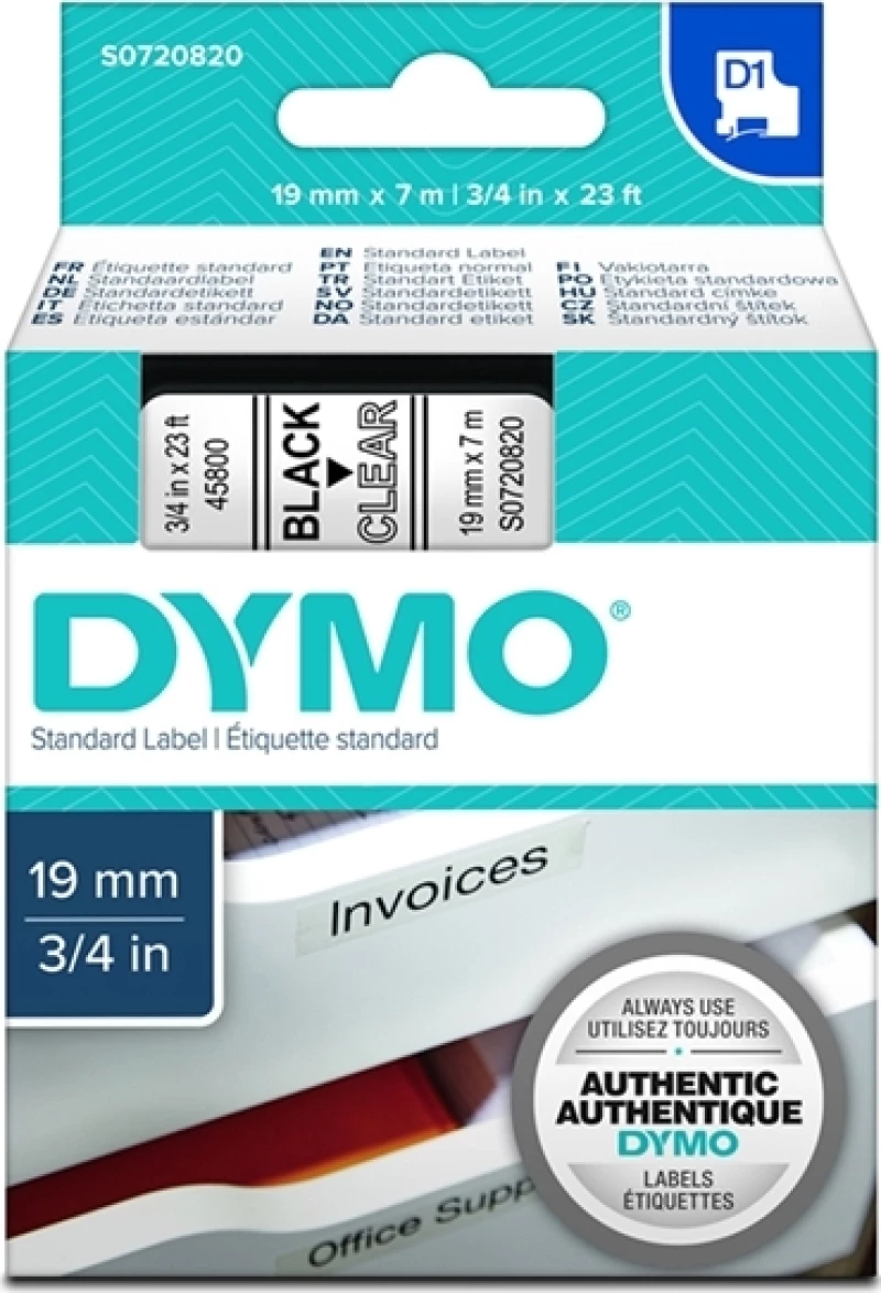 Dymo 45800 Ταινία Ετικετογράφου (7m x 19mm) S0720820 Διάφανο