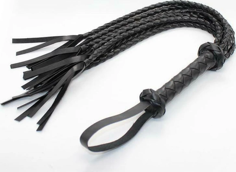 Fetish Addict Braided Flogger Black 75cm