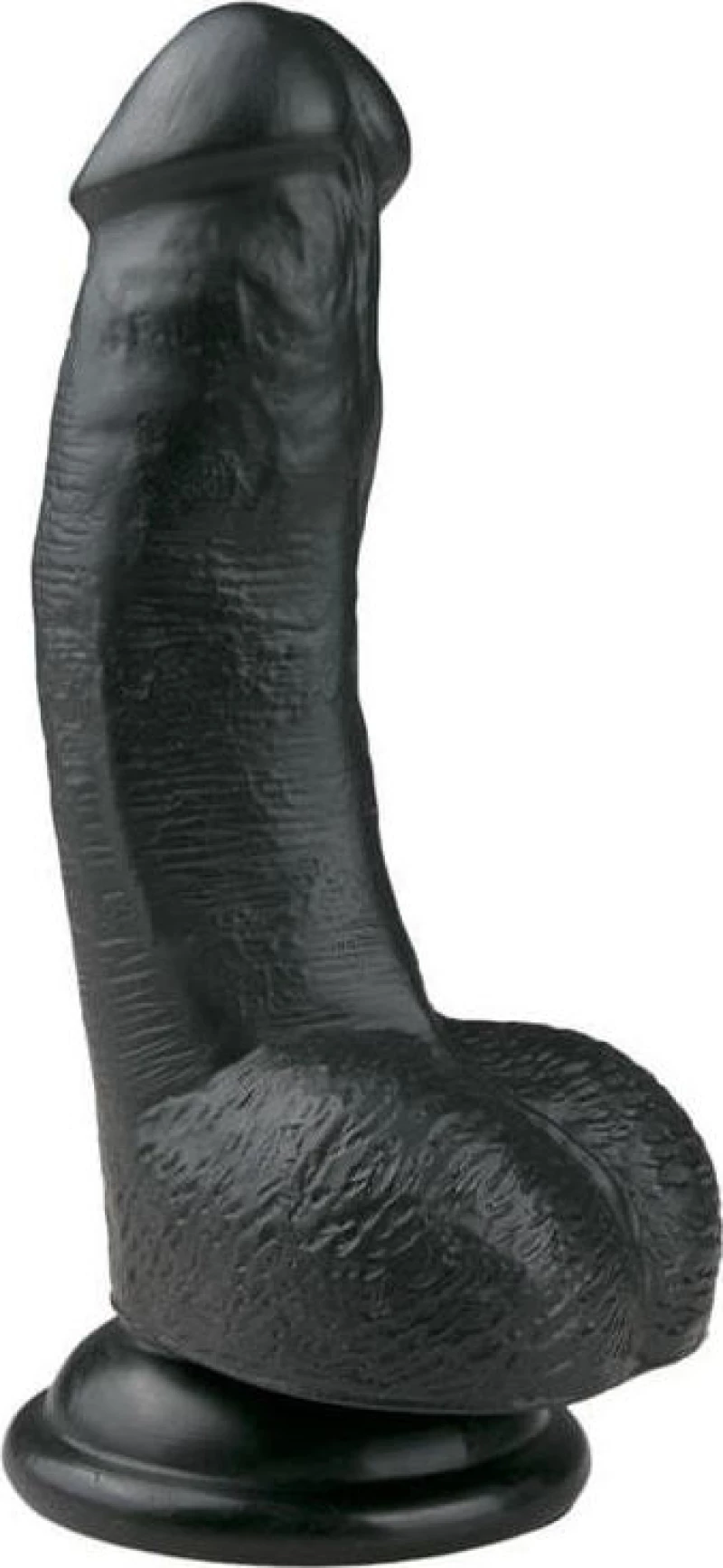 Easytoys Realistic Dildo Veined Dildo with Suction Cup & Scrotum 15cm Black