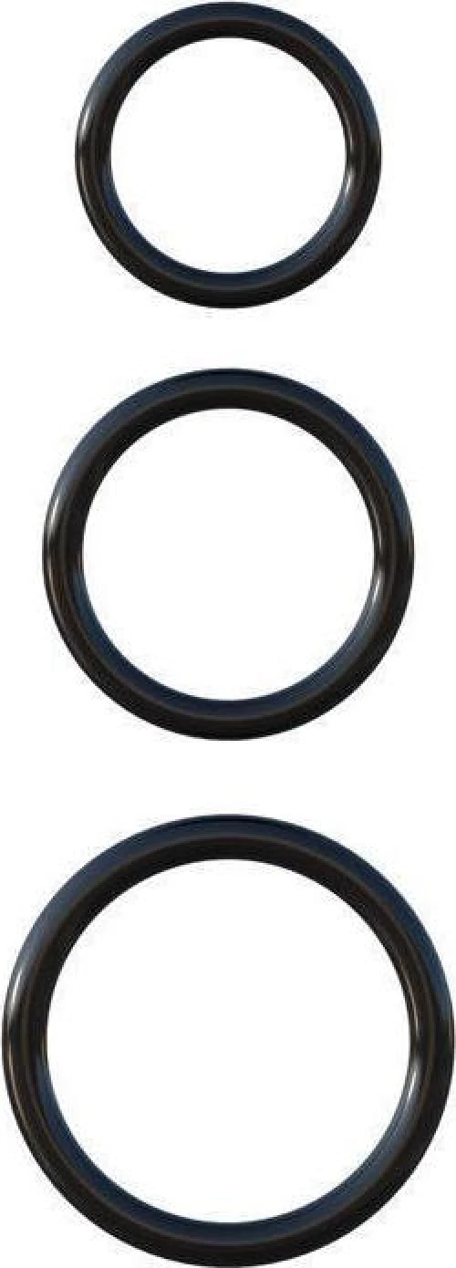 Pipedream Fantasy C-Ringz Silicone 3-Ring Stamina Set 5cm Black