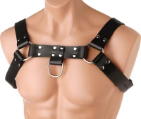BDSM Δερμάτινο αντρικό αξεσουάρ με κρίκους και λουριά