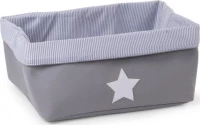 Childhome Canvas Box Grey Stripes 40x30x20cm