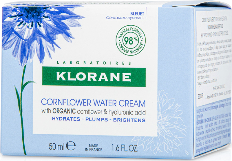 Klorane Cornflower Water Cream With Organic Cornflower & Hyaluronic Acid 50ml