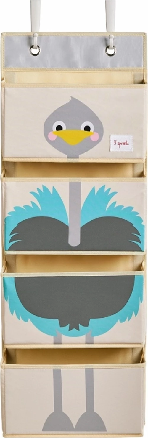 3 Sprouts Hanging Wall Organizer 4 Cases Ostrich