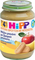 Hipp Φρουτόκρεμα με Μπισκότα 4m+ 190gr