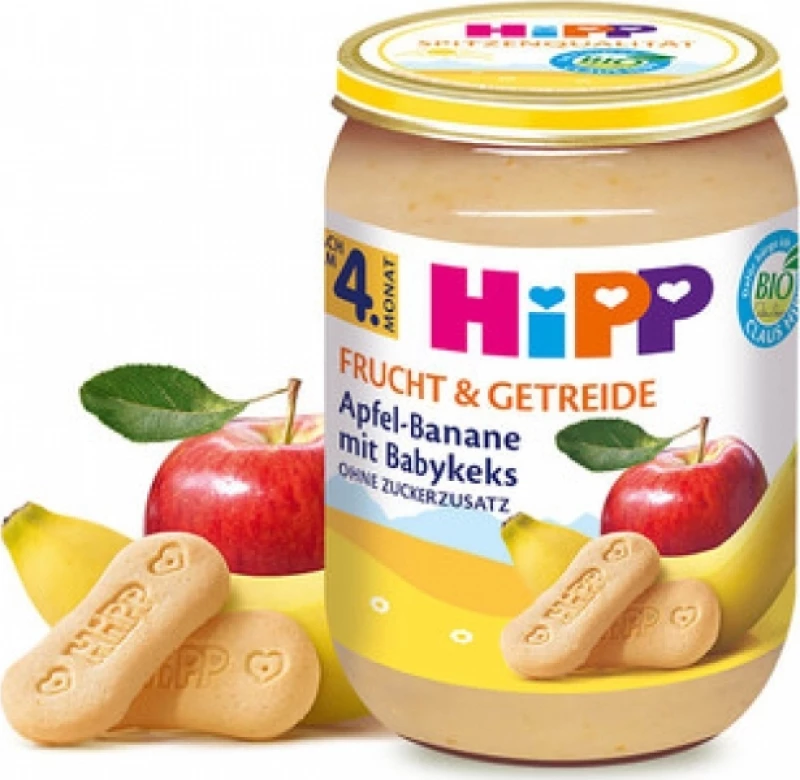 Hipp Φρουτόκρεμα με Μπισκότα 4m+ 190gr