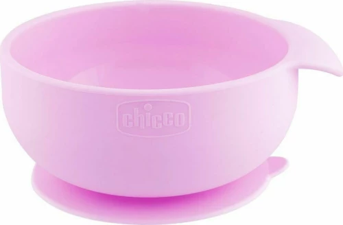 Chicco Μπωλ Σιλικόνης με Βεντούζα Ροζ