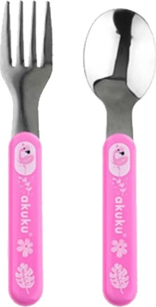 Akuku Σετ Κουτάλι Πιρούνι Pink