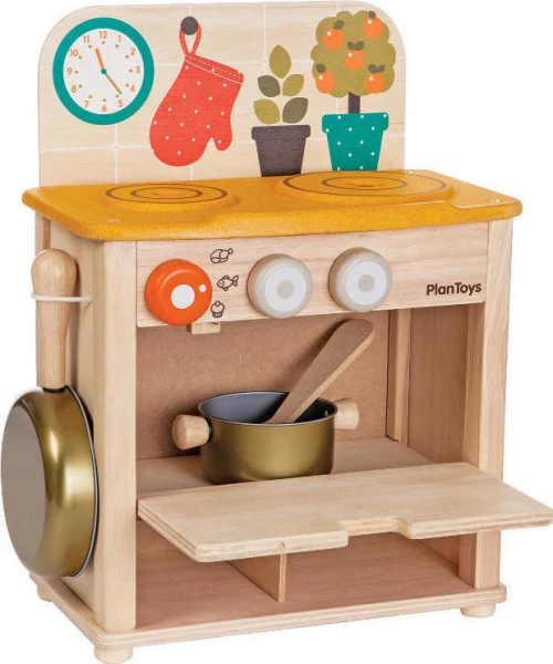 Plan Toys Ξύλινη Κουζίνα Εξοπλισμένη