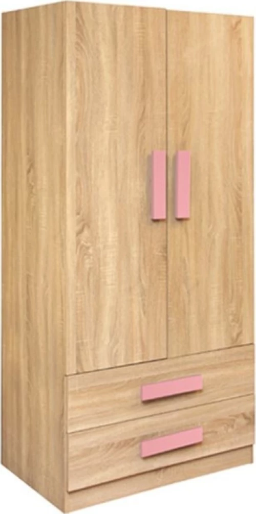 Ντουλάπα Playroom Δίφυλλη Sonoma-Ροζ 80x50x180cm