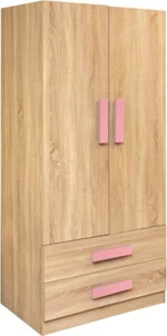 Ντουλάπα Playroom Δίφυλλη Sonoma-Ροζ 80x50x180cm