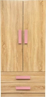 Ντουλάπα Playroom Δίφυλλη Sonoma-Ροζ 80x50x180cm