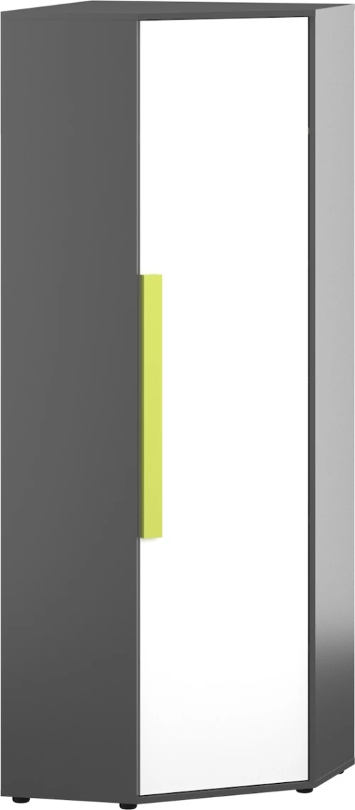 Ντουλάπα Alex Γωνιακή Γραφίτης-Λευκό 51x71x194cm