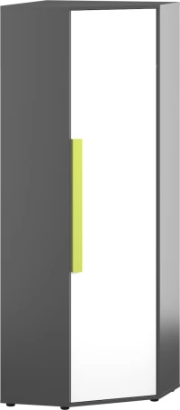 Ντουλάπα Alex Γωνιακή Γραφίτης-Λευκό 51x71x194cm