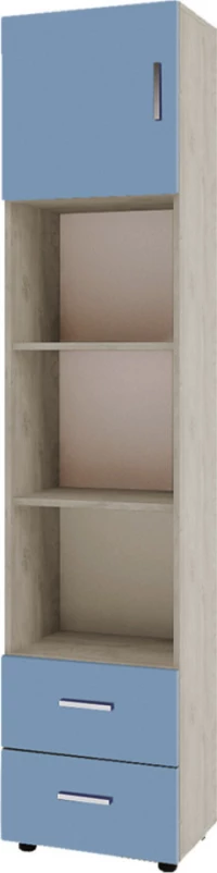 Βιβλιοθήκη Smile Grey Oak-Μπλε 40x30x180cm