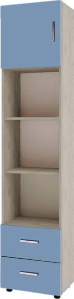 Βιβλιοθήκη Smile Grey Oak-Μπλε 40x30x180cm