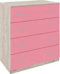 Συρταριέρα Smile Grey Oak - Ροζ 80x45x90cm