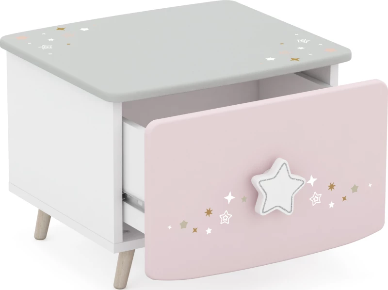 Κομοδίνο Liana Pink 44.4x38.8x33.7cm