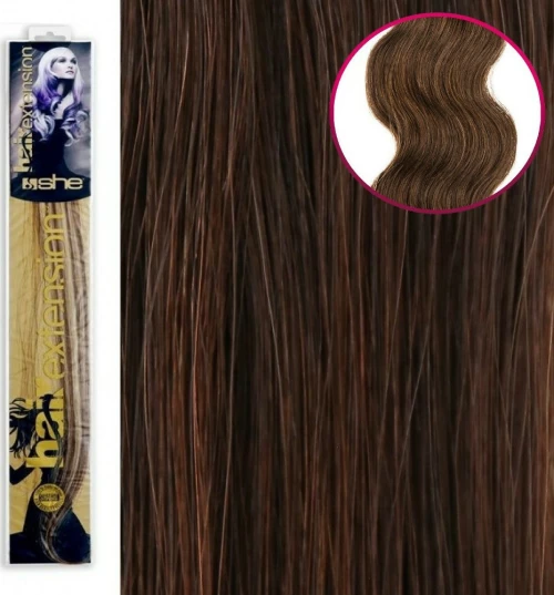 SHE by Socap Hair Extensions Τούφα 100% Φυσική Τρίχα HEX8002M Κυματιστά Μαλλιά Φυσικά Χρώματα No. 4 10τμχ