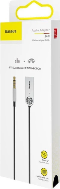 Baseus Αντάπτορας Ήχου Bluetooth 5.0 Audio Adapter Usb, Aux Caba01-01 (Ασημί)