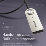 Baseus Αντάπτορας Ήχου Bluetooth 5.0 Audio Adapter Usb, Aux Caba01-01 (Ασημί)