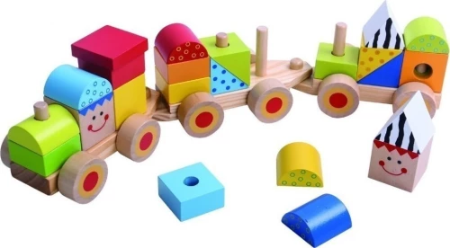 Tooky Toys Ξύλινο Τρενάκι Στοίβαξης 26τμχ
