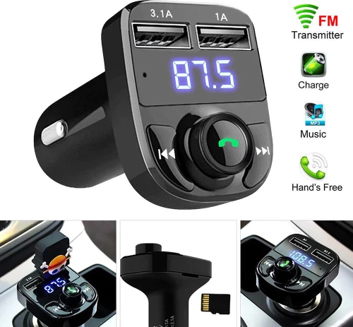 Φορτιστής – Πομπός Αυτοκινήτου Μετάδοσης Mp3 / Bluetooth / Usb – Car X8