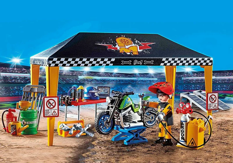Playmobil Stunt Show: Σκηνή- Συνεργείο για Οχήματα