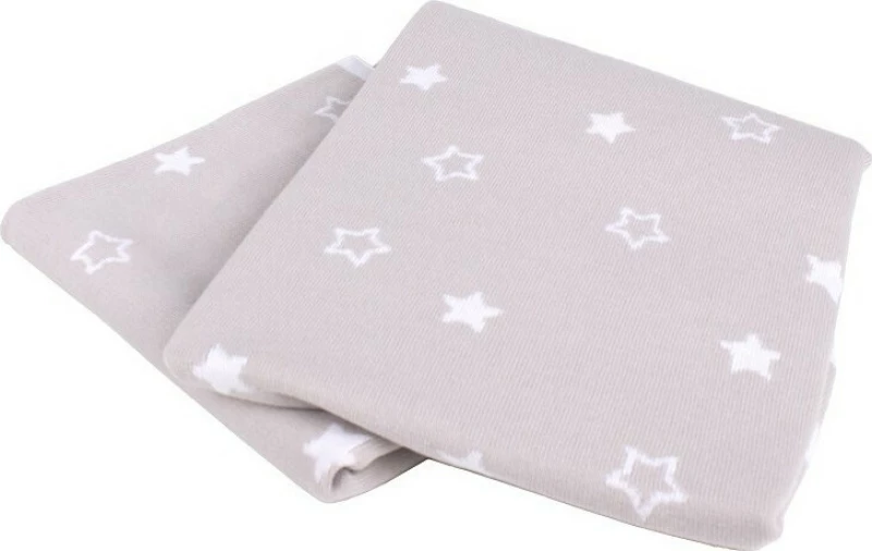 Interbaby Κουβέρτα Αγκαλιάς & Λίκνου Stars Βαμβακερή 75x100cm Beige