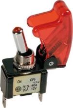 Lampa Aluminium Toggle Switch Red Led 12/24V